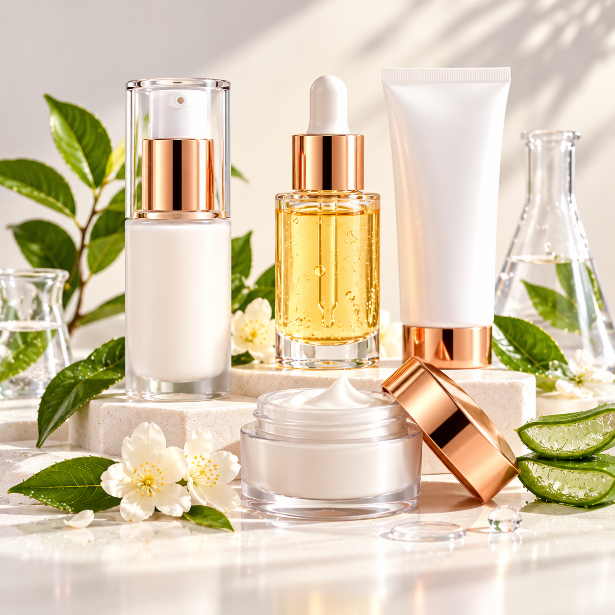 Luxury Botanical Skincare Still Life