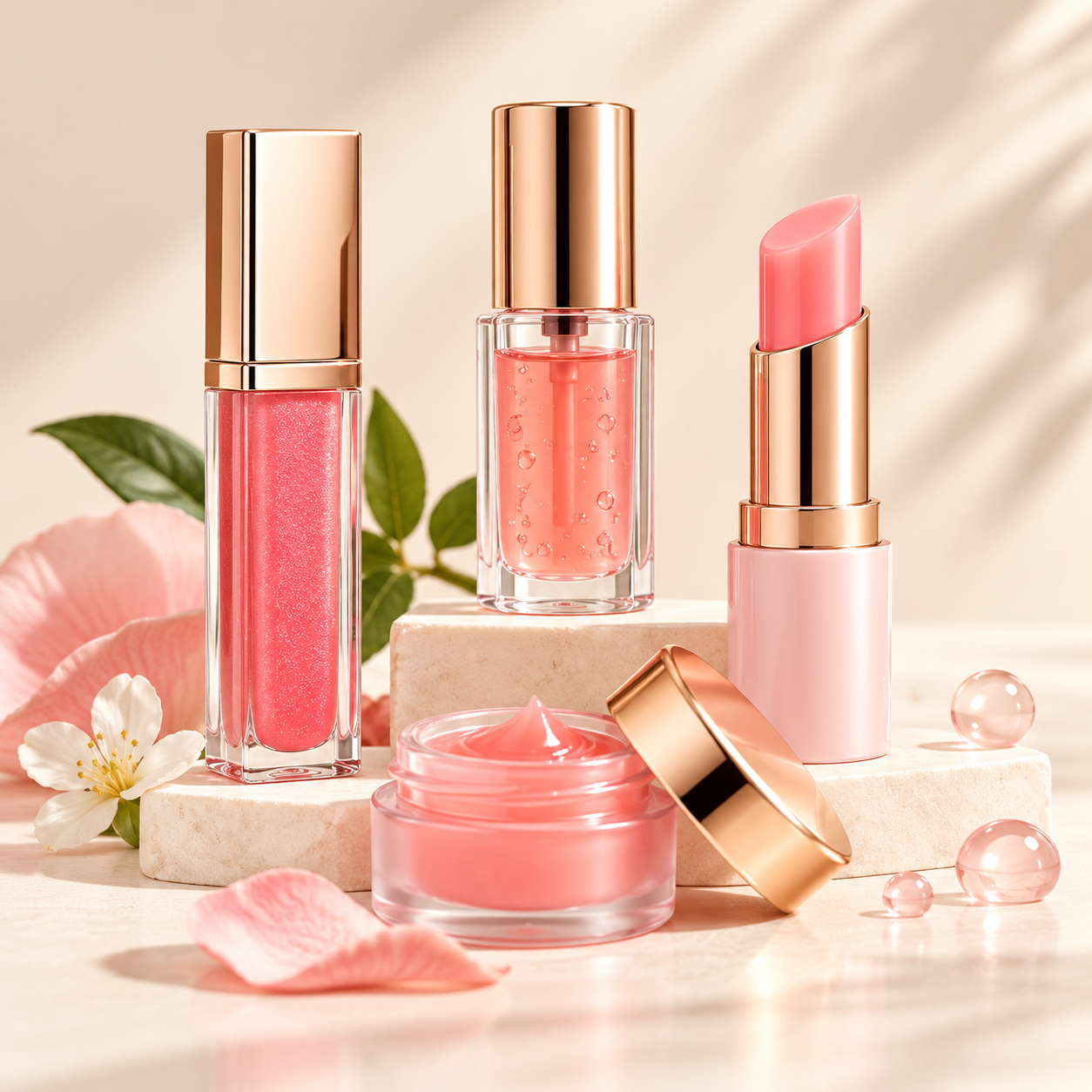 Luxury Pink Lip Care Still Life